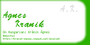 agnes kranik business card