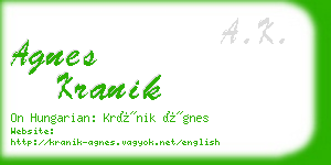 agnes kranik business card